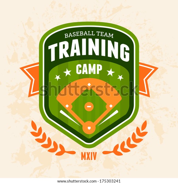 Sports\
baseball training camp badge logo emblem\
design