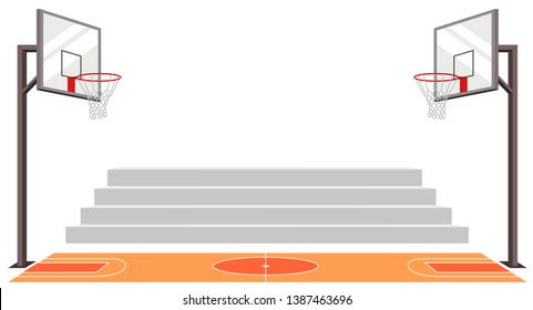 sports basketball court. match vector illustration. sports match.