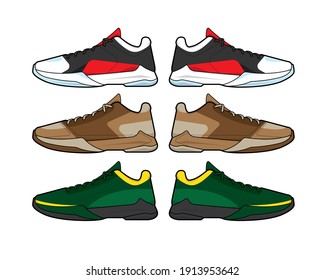 Sports basketball shoes design vector template