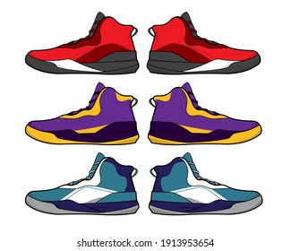 Sports basketball shoes design vector template