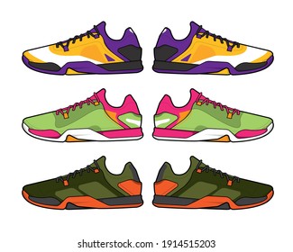 Sports basketball shoes design vector template