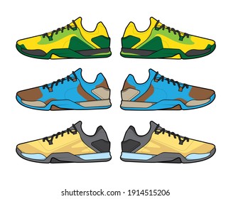 Sports Basketball Shoes Design Vector Template