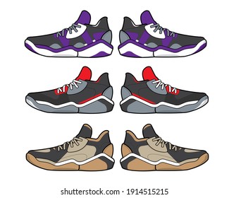 Sports basketball shoes design vector template