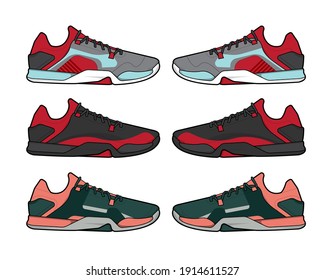 Sports basketball shoes design vector template