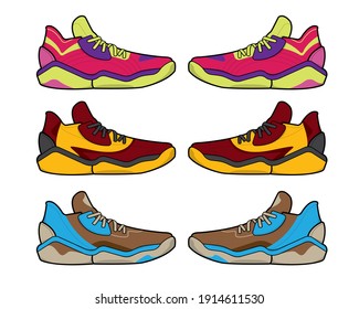 Sports basketball shoes design vector template