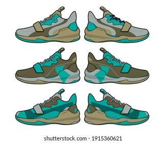 Sports basketball shoes design vector template