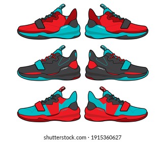 Sports basketball shoes design vector template