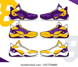 Sports basketball shoes design vector template