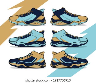 Sports basketball shoes design vector template