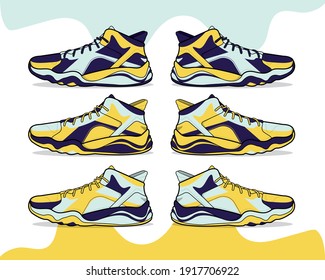 Sports Basketball Shoes Design Vector Template