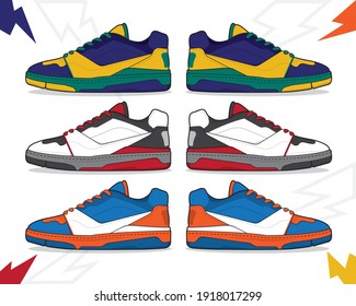 Sports basketball shoes design vector template