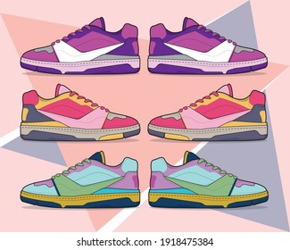 Plantilla vectorial de diseño de zapatos deportivos de baloncesto