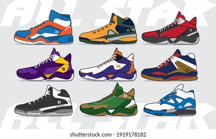 Sports basketball shoes design vector template