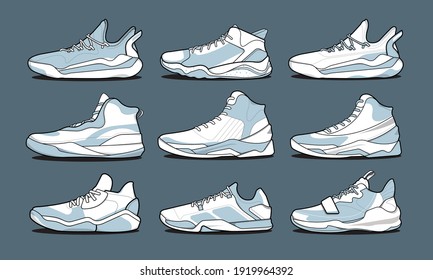 Sports basketball shoes design vector template