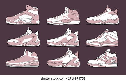 Sports basketball shoes design vector template