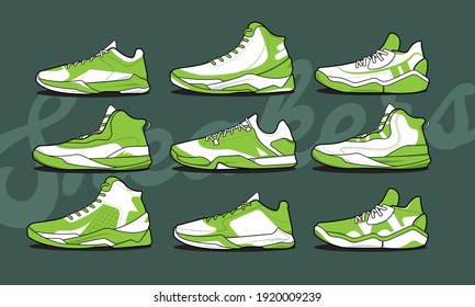 Sports basketball shoes design vector template