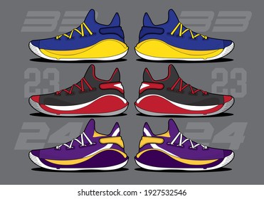 Sports basketball shoes design vector template