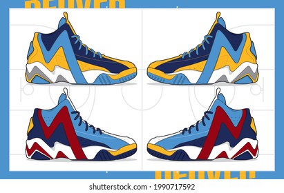 Sports basketball shoes design vector template