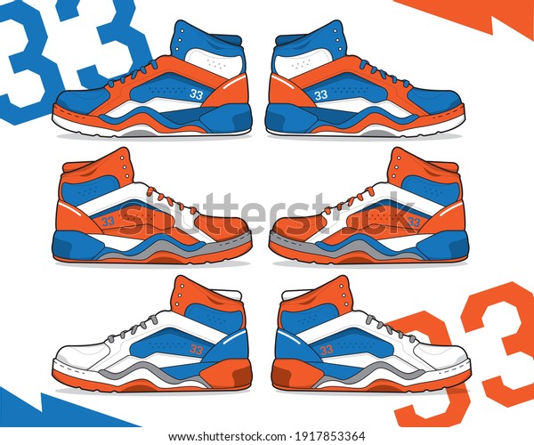 Sports basketball\
shoes design vector\
template