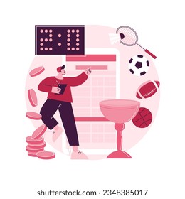 Sports betting abstract concept vector illustration. Bookmaker market, wagering website, sports betting mobile app, put bet on, online gambling, winner strategy, earn on e-sport abstract metaphor.