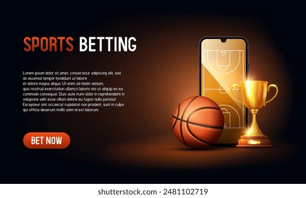 Sports betting banner. Banner for a website. Vector illustration.