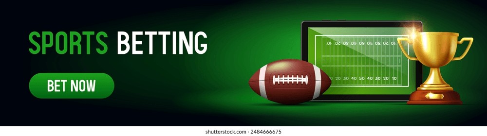 Sports betting banner. Banner for a website. Vector illustration.