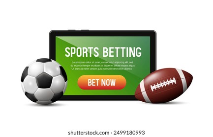 Sports betting banner. Banner for a website. Vector illustration.