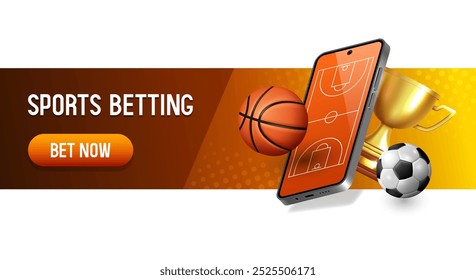 Sports betting banner. Banner for a website. Vector illustration.