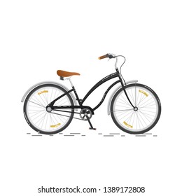 Sports bicycle. Flat bike isolated on white background. Healthy lifestyle and city vehicle. Vector illustrations