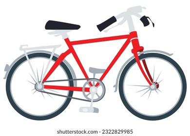 Sports bicycle. Flat bike isolated on white. Illustration concept template for website, web landing page, banner, presentation, social, poster, promotion or print media.