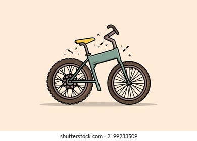 Sports Bicycle Vector Icon Illustration. Sport Recreation Icon Design Concept.