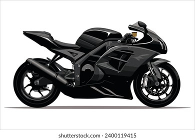 Sports bike black silhouette creative new vector design