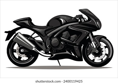 Sports bike black silhouette creative new vector design