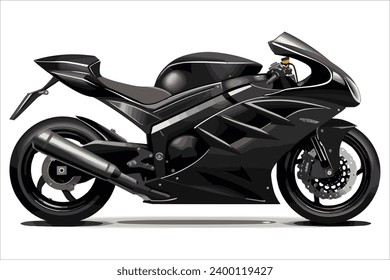 Sports bike black silhouette creative new vector design