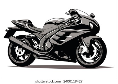 Sports bike black silhouette creative new vector design