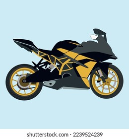 Sports bike editable motorcycle vector