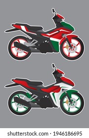 Sports bike motorcycle decal design  template vector