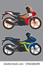 Sports bike motorcycle decal design  template vector