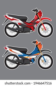 Sports bike motorcycle decal design  template vector