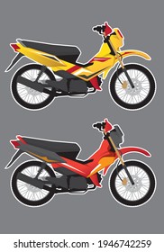 Sports bike motorcycle decal design  template vector