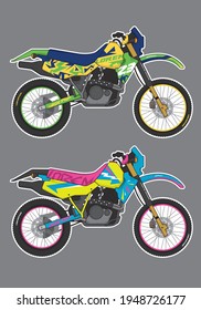 Sports bike motorcycle decal design  template vector