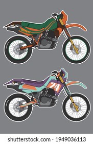 Sports bike motorcycle decal design  template vector