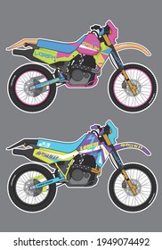 Sports bike motorcycle decal design  template vector