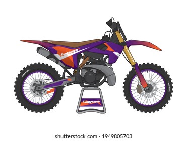 Sports bike motorcycle decal design  template vector