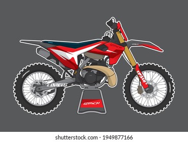 Sports bike motorcycle decal design  template vector