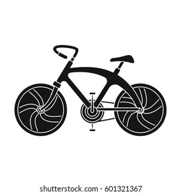A sports bike for a quick ride down the road. Bicycle ecological economical transport.Transport single icon in black style vector symbol stock illustration.