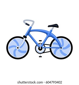 A sports bike for a quick ride down the road. Bicycle ecological economical transport.Transport single icon in cartoon style vector symbol stock illustration.