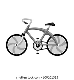 A sports bike for a quick ride down the road. Bicycle ecological economical transport.Transport single icon in monochrome style vector symbol stock illustration.