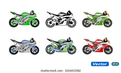 A sports bike in a vector on a white background.Sports motorcycle vector illustration.Sport bike logo.