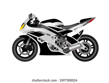 A sports bike in a vector on a white background.Sports motorcycle vector illustration.Sport bike logo.